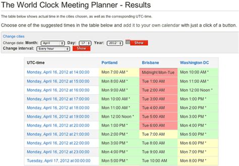 meeting timezone scheduler - free time zone scheduler.